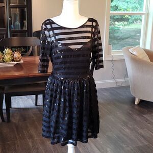 Maxandcleo Black Whitney Sparkly Mini Dress